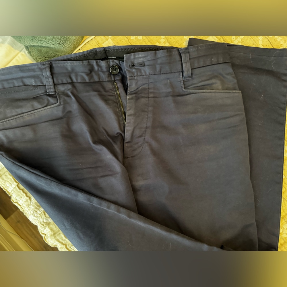Calvin Klein Pants Mens 32 x 32 Navy Blue Dress Straight Leg Pockets Office